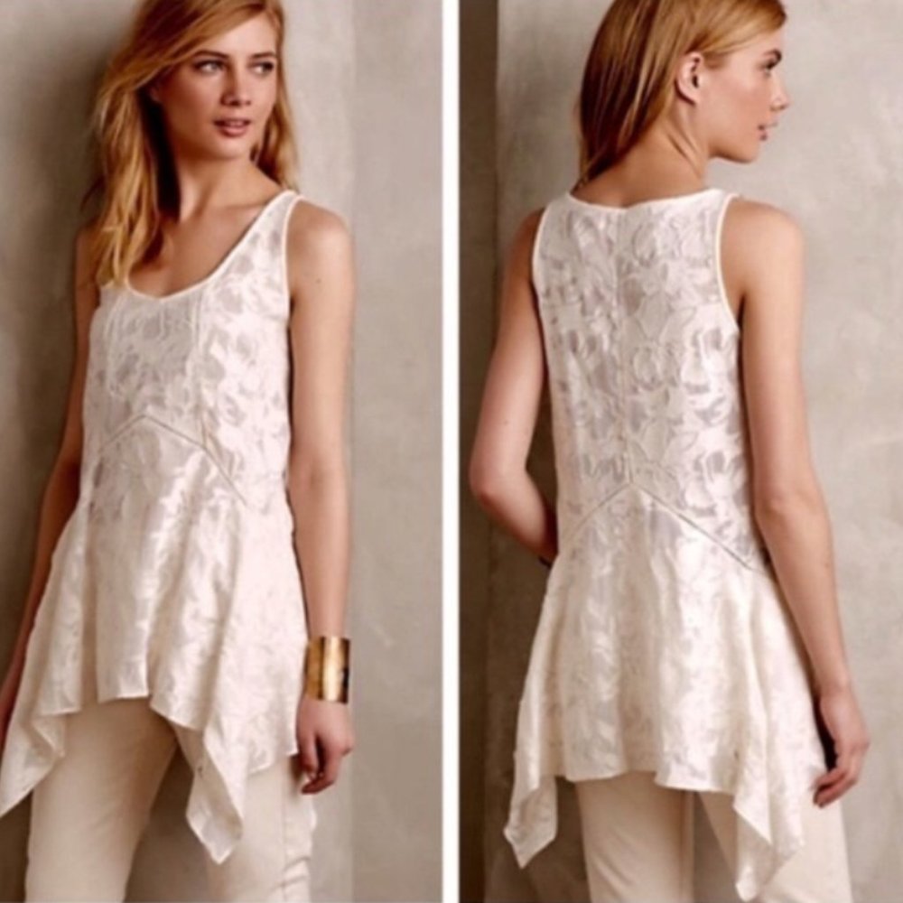 Anthro Vanessa Virginia lace ivory boho top S - Picture 12 of 12